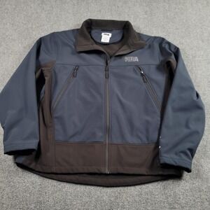 NRA Jacket Mens Large Navy Blue Softshell Fleece Lined Full Zip Hunting Outdoor
